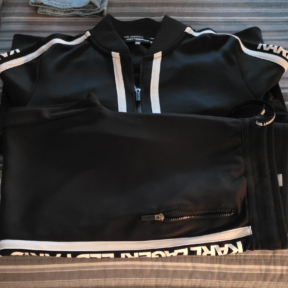 Karl Lagerfeld Monochrome Zip-Up Set